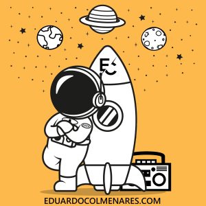 EC Rocket to the Moon Sticker